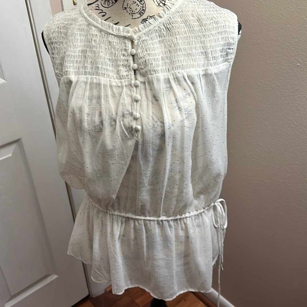 Jessica Simpson sleeveless drawstring waist top size large